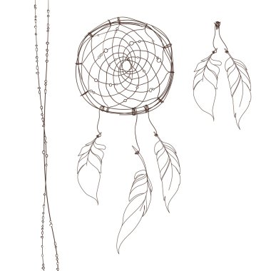 Rüya yakalayıcı, tüyler.