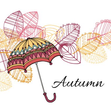 Yağmur mevsimi geçmiş şemsiye ile