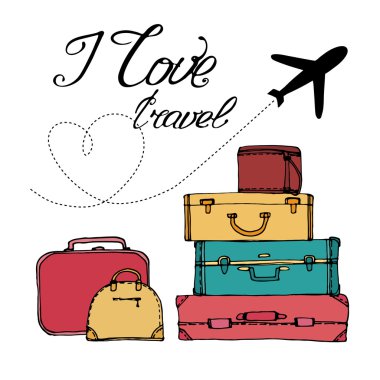 Uçak ve renkli bavul