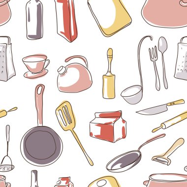Mutfak eşyaları ile Seamless Modeli