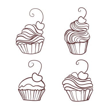 şeker cupcakes seti