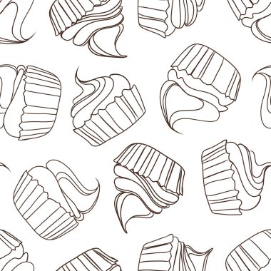 Doodle cupcakes desen