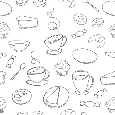 İştah açıcı çay partisi doku deseninin