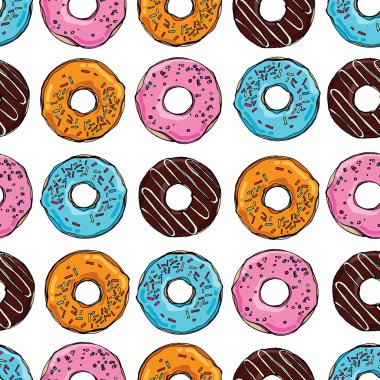 renkli donut ile Seamless Modeli