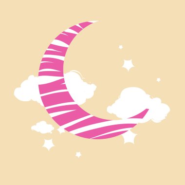 Beyaz bulutların ve yıldızların moon