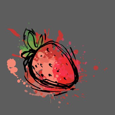 Renkli sıçramalarına yapılan çilek