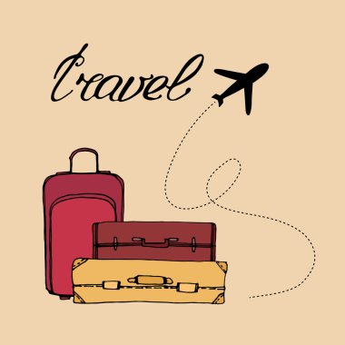 Uçak ve renkli bavul