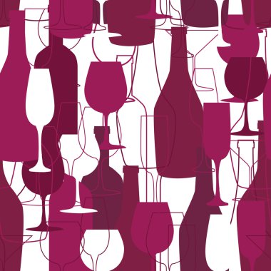 Seamless background with wine bottles and glasses vector Seamless background with wine bottles and glasses vector