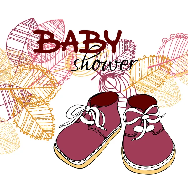 Plantilla de tarjeta de invitación Baby shower — Archivo Imágenes Vectoriales