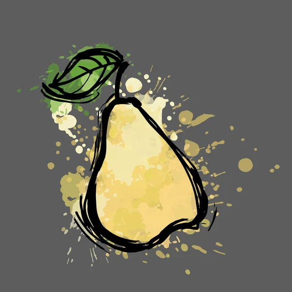 Croquis poire mûre — Image vectorielle