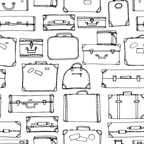 Fond sans couture avec valises de voyage — Image vectorielle