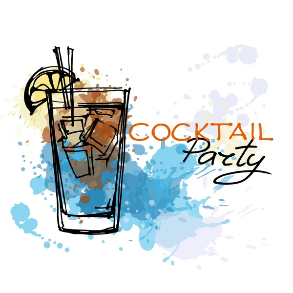 Poster di invito al Cocktail Party — Vettoriale Stock