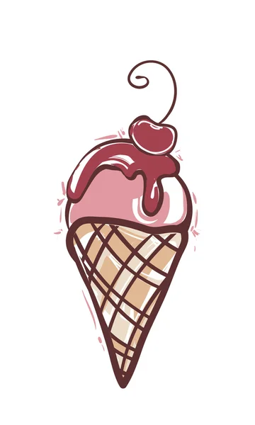 Crème glacée au cône — Image vectorielle
