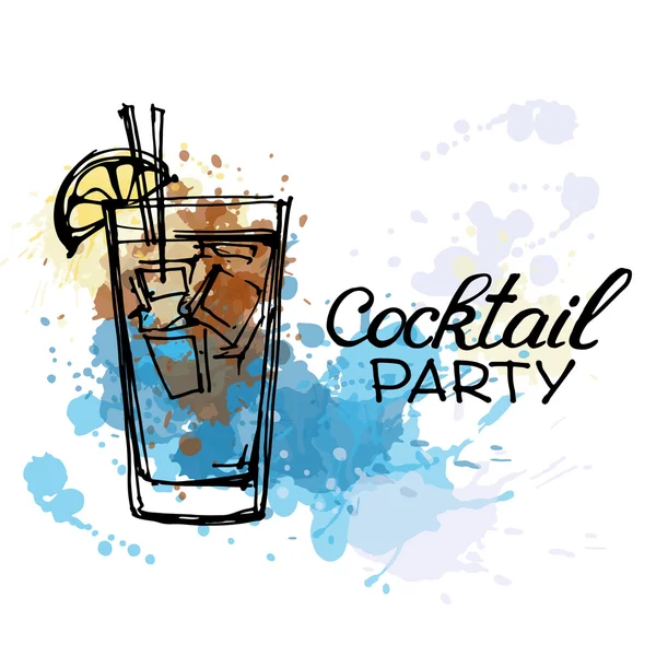 Cocktail Party uitnodiging Poster — Stockvector