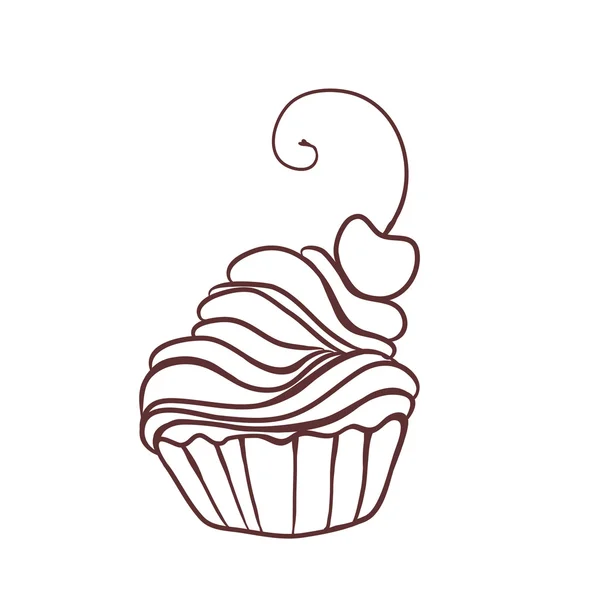 Sweet cupcake met cherry — Stockvector