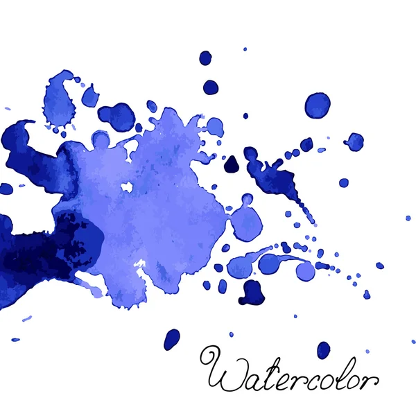 Handgezeichnete blaue Aquarellkleckse — Stockvektor