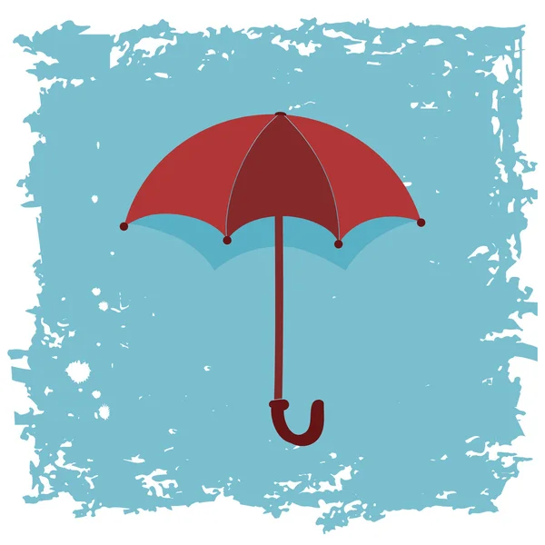 Rode paraplu pictogram — Stockvector