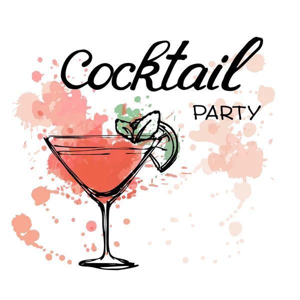 Poster di invito al Cocktail Party — Vettoriale Stock