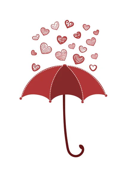 赤い傘と心の雨 — ストックベクタ