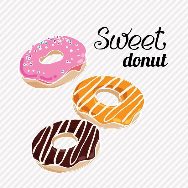 Tasty sugar pastry delicious donut — Stock Vector