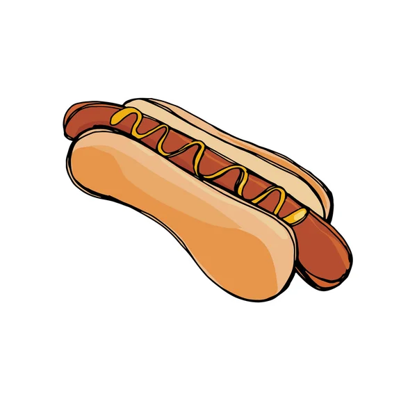 Hot-Dog su bianco — Vettoriale Stock