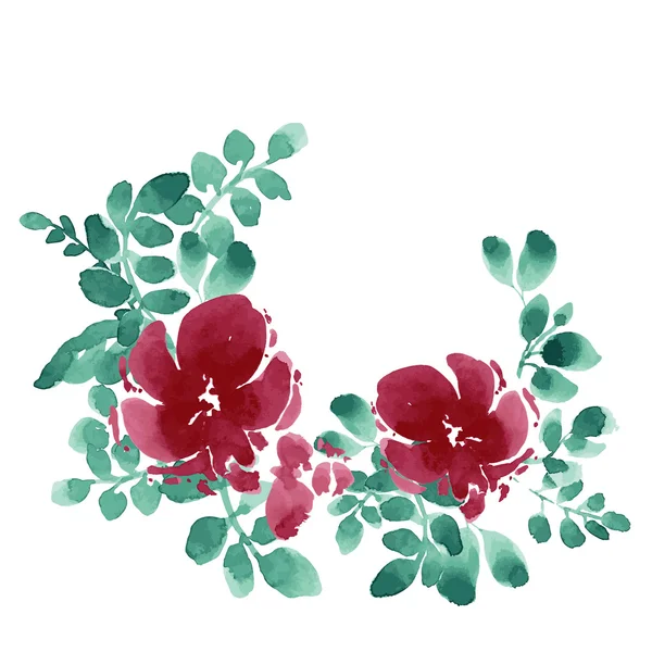 Cute greeting card with watercolor flower — Stockový vektor