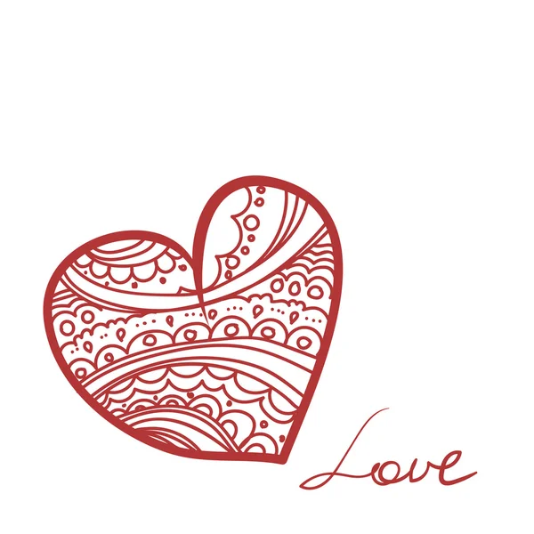 Valentine den doodle srdce — Stockový vektor