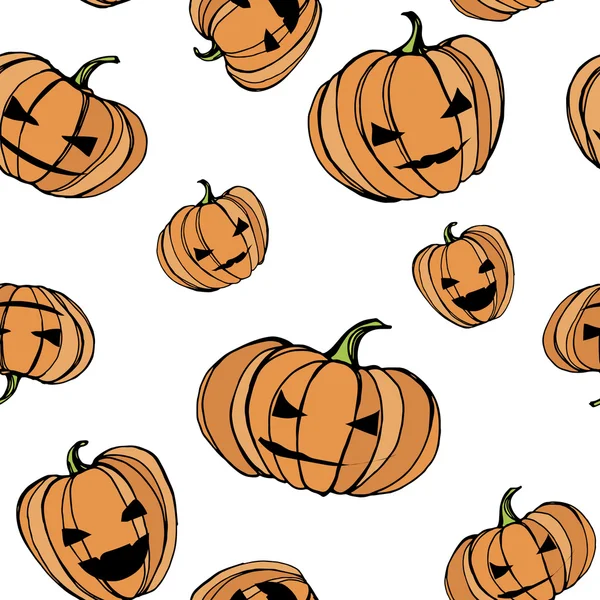 Padrão de abóboras Halloween — Vetor de Stock