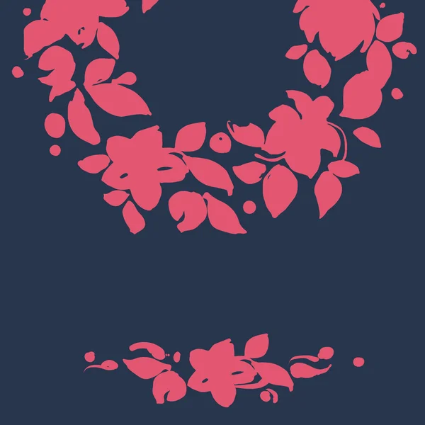 花の花輪を持つ美しいグリーティング カード — ストックベクタ
