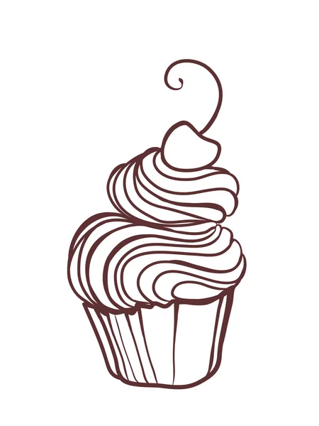 Γλυκά cupcake με κεράσι — Διανυσματικό Αρχείο