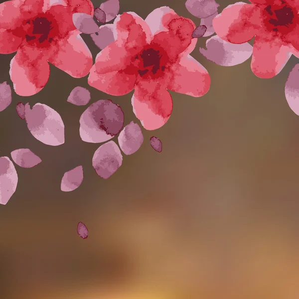 Цветочный узор с акварелью — стоковый вектор