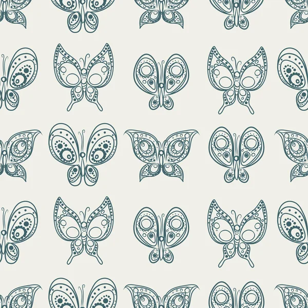 Patrón sin costuras con mariposas — Vector de stock