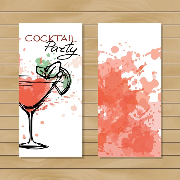 Banner de fiesta de cóctel rojo — Vector de stock