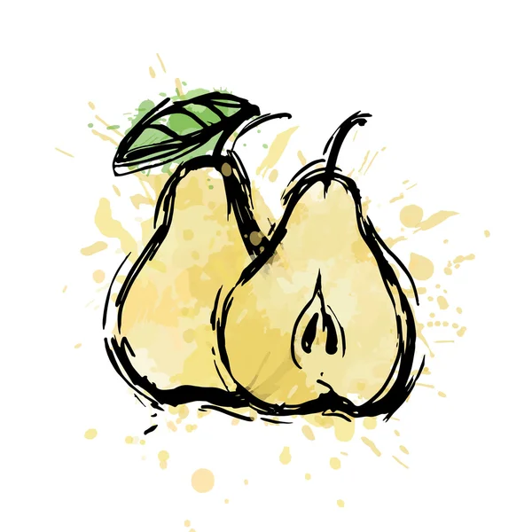 Sketch ripe pears — Stock Vector