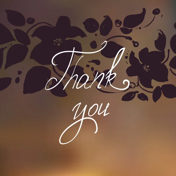 Obrigado! Obrigado! cartão feito de flores —  Vetores de Stock