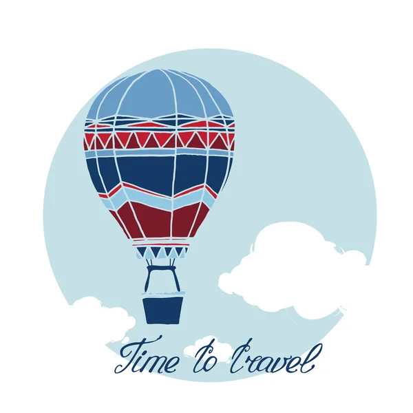 Hot air balloon floating in the sky Stock Illustration