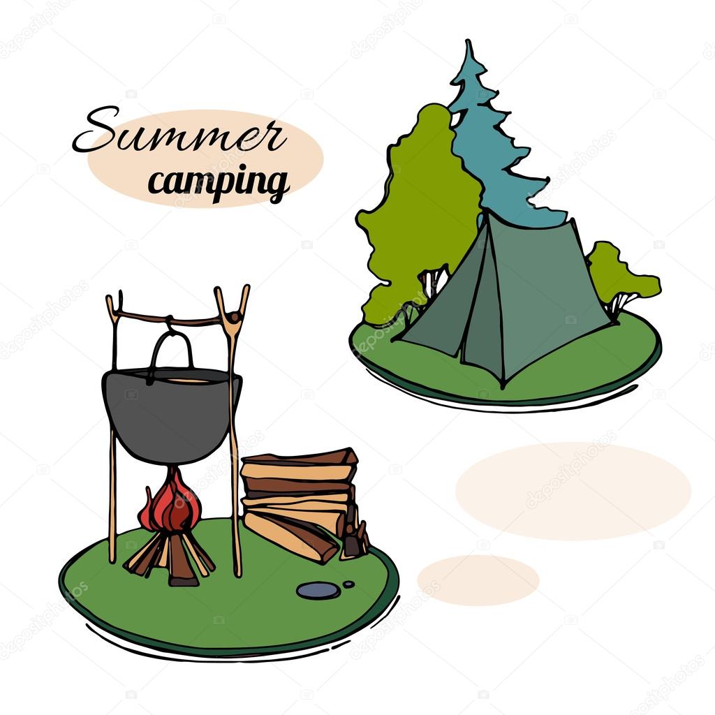 recreation concept with camping travel