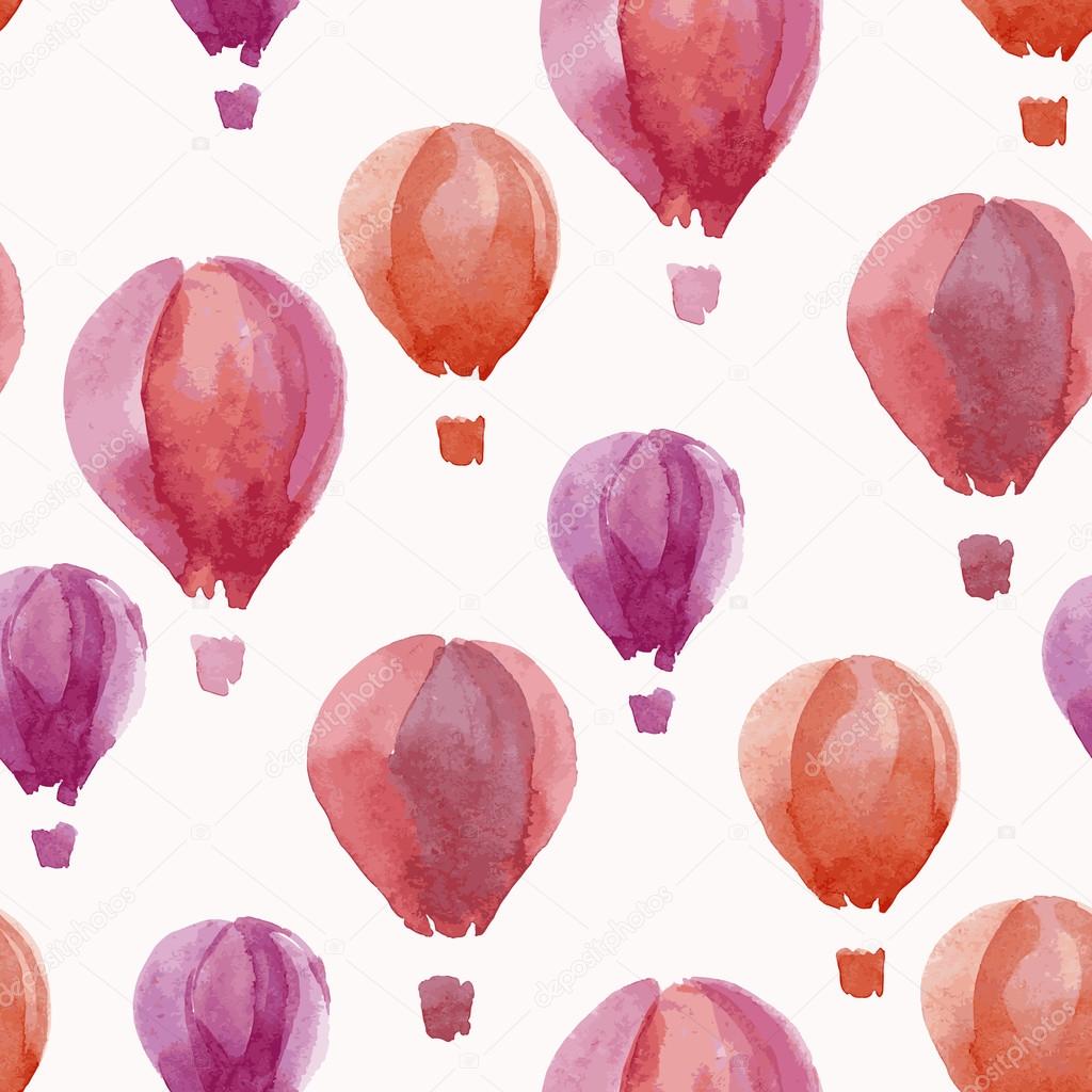seamless pattern with hot air balloons