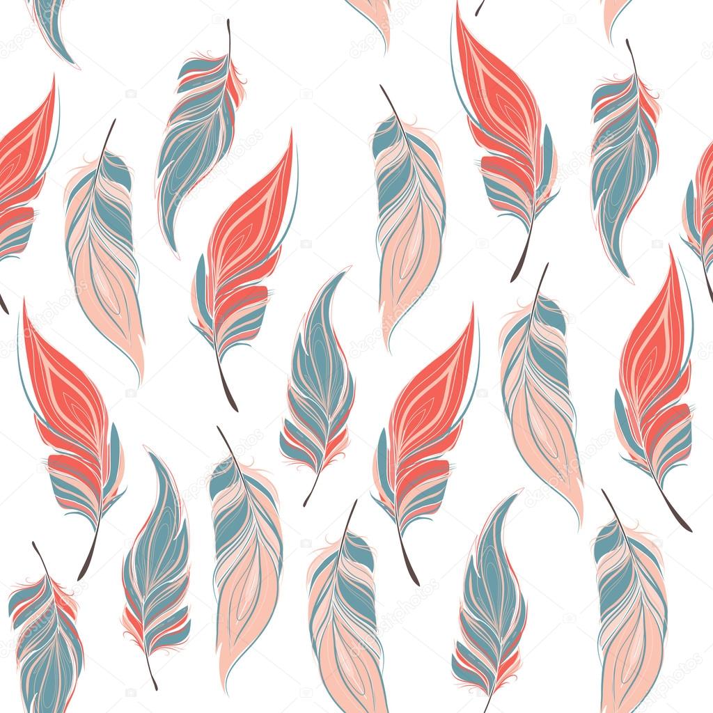 Seamless pattern feathers