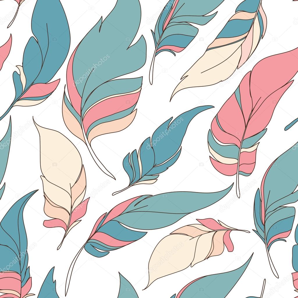 Seamless pattern feathers