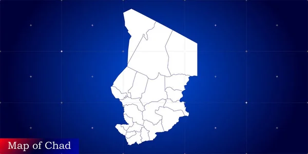 Chad 'in dijital haritası. Dinamik şebeke ağı ile resimlenmiş.