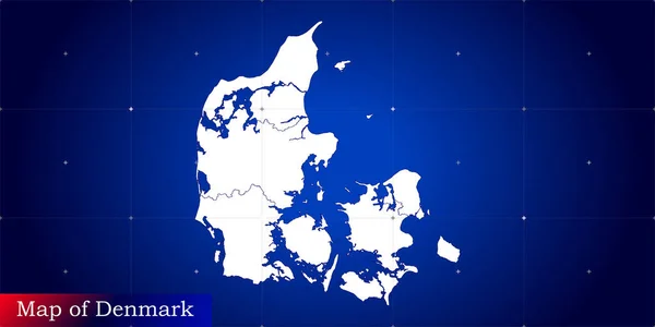 Danimarka 'nın dijital haritası. Dinamik şebeke ağı ile resimlenmiş.