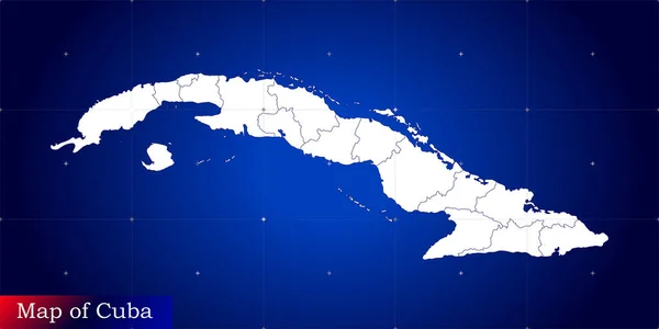 Küba 'nın dijital haritası. Dinamik şebeke ağı ile resimlenmiş.