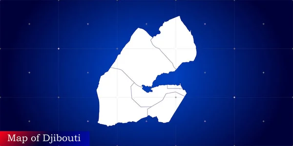 Cibuti 'nin dijital haritası. Dinamik şebeke ağı ile resimlenmiş.