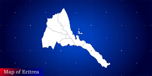 Eritre 'nin dijital haritası. Dinamik şebeke ağı ile resimlenmiş.