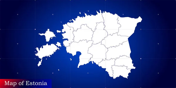 Estonya 'nın dijital haritası. Dinamik şebeke ağı ile resimlenmiş.