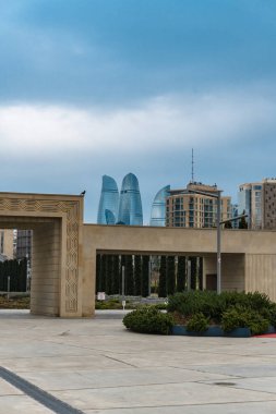 Central Park 'ta hava soğuk. Bakü, Azerbaycan. 15.02.2025.