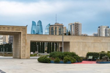 Central Park 'ta hava soğuk. Bakü, Azerbaycan. 15.02.2025.