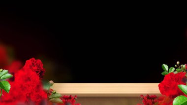 Ahşap masa üstü görsel olarak romantik atmosferle güçlendirilmiş. Ürün sunumu, aşk ve düğün konsepti.