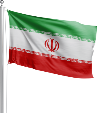 İran bayrağı şeffaf arkaplanda izole edildi